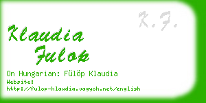 klaudia fulop business card